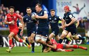 12 January 2019; Rhys Ruddock of Leinster is tackled by Antoine Dupont of Toulouse during the Heineken Champions Cup Pool 1 Round 5 match between Leinster and Toulouse at the RDS Arena in Dublin. Photo by Ramsey Cardy/Sportsfile