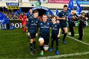 12 January 2019; Leinster captain Rhys Ruddock with matchday mascots 11 year old Rory McGrath, from Swords, Co. Dublin, and 8 year old Rian Alonso, from Harolds Cross, Dublin, prior to the Heineken Champions Cup Pool 1 Round 5 match between Leinster and Toulouse at the RDS Arena in Dublin. Photo by Ramsey Cardy/Sportsfile