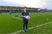 12 January 2019; Matchday mascot 8 year old Rian Alonso, from Harolds Cross, Dublin, prior to the Heineken Champions Cup Pool 1 Round 5 match between Leinster and Toulouse at the RDS Arena in Dublin. Photo by Ramsey Cardy/Sportsfile