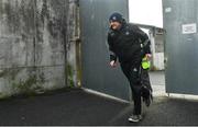 13 January 2019; Dublin manager Mattie Kenny makes his way to the team warm-up ahead of the Bord na Mona Walsh Cup semi-final match between Dublin and Galway at Parnell Park in Dublin.  Photo by Ramsey Cardy/Sportsfile