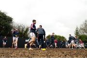 13 January 2019; Galway players warm up prior to the Connacht FBD League semi-final match between Galway and Mayo at Tuam Stadium in Galway. Photo by Harry Murphy/Sportsfile