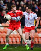 13 January 2019; Enda Lynn of Derry in action against Aidan McCrory of Tyrone during the Bank of Ireland Dr McKenna Cup semi-final match between Tyrone and Derry at the Athletic Grounds in Armagh. Photo by Sam Barnes/Sportsfile