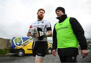 13 January 2019; Sligo manager Paul Taylor, right, and Aidan Devanney make their way out for the second half during the Connacht FBD League semi-final match between Roscommon and Sligo at Dr. Hyde Park in Roscommon. Photo by David Fitzgerald/Sportsfile