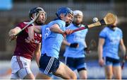 13 January 2019; Rian McBride of Dublin in action against Padraic Mannion of Galway during the Bord na Mona Walsh Cup semi-final match between Dublin and Galway at Parnell Park in Dublin. Photo by Ramsey Cardy/Sportsfile