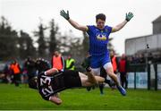 13 January 2019; Pat Hughes of Sligo in action against Garry Patterson of Roscommon during the Connacht FBD League semi-final match between Roscommon and Sligo at Dr. Hyde Park in Roscommon. Photo by David Fitzgerald/Sportsfile