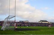 13 January 2019; A general view as Johnny Heaney of Galway takes a penalty during the penalty shoot-out during the Connacht FBD League semi-final match between Galway and Mayo at Tuam Stadium in Galway. Photo by Harry Murphy/Sportsfile