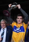 13 January 2019; Clare captain Tony Kelly lifts the cup in the presence of Munster Council Chairman Jerry O'Sullivan following the Co-Op Superstores Munster Hurling League Final 2019 match between Clare and Tipperary at the Gaelic Grounds in Limerick. Photo by Piaras Ó Mídheach/Sportsfile