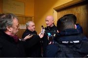 13 January 2019; Kilkenny manager Brian Cody with the media after the Bord na Mona Walsh Cup semi-final match between Wexford and Kilkenny at Bellefield in Wexford. Photo by Matt Browne/Sportsfile