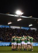 12 January 2019; The Meath team huddle ahead of the Bord na Mona O'Byrne Cup semi-final match between Dublin and Meath at Parnell Park in Dublin. Photo by Sam Barnes/Sportsfile