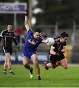 13 January 2019; Conor Hussey of Roscommon in action against Paul McNamara of Sligo during the Connacht FBD League semi-final match between Roscommon and Sligo at Dr. Hyde Park in Roscommon. Photo by David Fitzgerald/Sportsfile