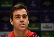 14 January 2019; Munster head coach Johann van Graan during a Munster Rugby press conference at University of Limerick in Limerick. Photo by Seb Daly/Sportsfile