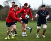 14 January 2019; Rory Scannell, left, and Fineen Wycherley during Munster Rugby training at University of Limerick in Limerick. Photo by Seb Daly/Sportsfile