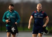 14 January 2019; Jeremy Loughman, right, and Ciarán Parker arrive prior to Munster Rugby training at University of Limerick in Limerick. Photo by Seb Daly/Sportsfile