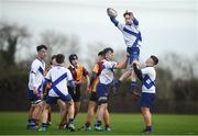 14 January 2019; Maurice Simington of St Andrews College wins possession from a line-out during the Bank of Ireland Fr. Godfrey Cup Round 1 match between St Ciarán's Kells and St Andrew's College at Ashbourne RFC in Ashbourne, Co. Meath. Photo by David Fitzgerald/Sportsfile