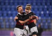 14 January 2019; Luke Hardy, left, and Andrew Whyte of The High School celebrate following the Bank of Ireland Fr. Godfrey Cup Round 1 match between The High School and Newpark Comprehensive at Energia Park in Dublin. Photo by Harry Murphy/Sportsfile