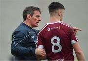 6 January 2019; Westmeath manager Jack Cooney with Seán Flanagan during the Bord na Móna O'Byrne Cup Round 3 match between Westmeath and Kildare at the Downs GAA Club in Westmeath. Photo by Piaras Ó Mídheach/Sportsfile