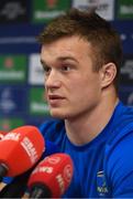 15 January 2019; Josh van der Flier during a Leinster Rugby press conference at Leinster Rugby Headquarters in Dublin. Photo by Ramsey Cardy/Sportsfile