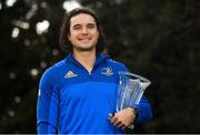 15 January 2019; James Lowe with the Bank of Ireland Player of the Month Award for September at Leinster Rugby Headquarters in Dublin. Photo by Ramsey Cardy/Sportsfile
