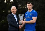 15 January 2019; James Ryan receives the Bank of Ireland Player of the Month Award for December from Vincent Milroy, Bank of Ireland, at Leinster Rugby Headquarters in Dublin. Photo by Ramsey Cardy/Sportsfile