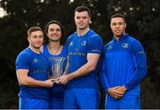 15 January 2019; Leinster players with their Bank of Ireland Player of the Month Award, from left, Jordan Larmour for October, James Lowe for September, James Ryan for December, and Adam Byrne for November, in attendance at Leinster Rugby Headquarters in Dublin. Photo by Ramsey Cardy/Sportsfile