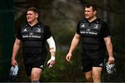 15 January 2019; Tadhg Furlong, left, and Jack McGrath during Leinster Rugby squad training at Rosemount in UCD, Dublin. Photo by Ramsey Cardy/Sportsfile