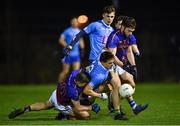 16 January 2019; Brian Howard of Dublin Institute of Technology in action against Plunkett Maxwell, left, and Cormac Linnane of University of Limerick during the Electric Ireland Sigerson Cup Round 1 match between Dublin Institute of Technology and University of Limerick at Grangegorman in Dublin. Photo by Seb Daly/Sportsfile