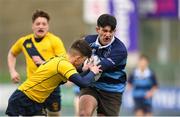 17 January 2019; Leon Gallagher of Newpark Comprehensive is tackled by Adam Bagnall of The Kings Hospital during the Bank of Ireland Vinnie Murray Cup Round 2 match between The Kings Hospital and Newpark Comprehensive at Energia Park in Dublin. Photo by Eóin Noonan/Sportsfile