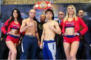 17 January 2019; TJ Doheny, left, and Ryohei Takahashi after weighing in ahead of their IBF World Super-Bantamweight title bout at Chase Square in Madison Square Garden, New York, USA. Photo by Ed Mulholland / Matchroom Boxing USA via Sportsfile