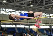19 January 2019; Cara O'Sullivan of Ratoath AC, Co. Meath, competing in the U14 Girls High Jump event, during the Irish Life Health Indoor Combined Events All Ages at AIT International Arena in Westmeath. Photo by Sam Barnes/Sportsfile