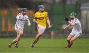 19 January 2019; Ian Byrne of Wexford in action against Aidan Harte, left, and Jack Grealish of Galway during the Bord na Móna Walsh Cup Final match between Wexford and Galway at Bellefield in Enniscorthy, Wexford. Photo by Piaras Ó Mídheach/Sportsfile