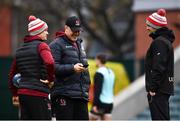 19 January 2019; Ulster head coach Dan McFarland, centre, backs coach Dwayne Peel, left, and defence coach Jared Payne ahead of the Heineken Champions Cup Pool 4 Round 6 match between Leicester Tigers and Ulster at Welford Road in Leicester, England. Photo by Ramsey Cardy/Sportsfile