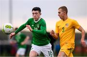19 January 2019; Calum Kavanagh of Republic of Ireland in action against Jarred McKinley of Australia during the U16 International Friendly match between Republic of Ireland and Australia at the FAI National Training Centre in Abbotstown, Dublin. Photo by Stephen McCarthy/Sportsfile