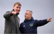 19 January 2019; Republic of Ireland U21 manager Stephen Kenny, left, and Republic of Ireland U15 manager Jason Donohue during the U16 International Friendly match between Republic of Ireland and Australia at the FAI National Training Centre in Abbotstown, Dublin. Photo by Stephen McCarthy/Sportsfile