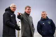 19 January 2019; FAI High Performace Director Ruud Dokter, left, Republic of Ireland U21 manager Stephen Kenny and Republic of Ireland U15 manager Jason Donohue, right, during the U16 International Friendly match between Republic of Ireland and Australia at the FAI National Training Centre in Abbotstown, Dublin. Photo by Stephen McCarthy/Sportsfile