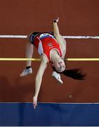 19 January 2019; Saidhbhe Byrne of Enniscorthy AC, Co. Wexford, competing in the U16 Girls High Jump event, during the Irish Life Health Indoor Combined Events All Ages at AIT International Arena in Athlone, Co.Westmeath. Photo by Sam Barnes/Sportsfile