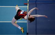 19 January 2019; Anna Ryan of Moycarkey Coolcroo AC, Co.Tipperary, competing in the Junior Women High Jump event, during the Irish Life Health Indoor Combined Events All Ages at AIT International Arena in Athlone, Co.Westmeath. Photo by Sam Barnes/Sportsfile