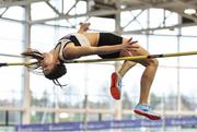 19 January 2019; Lara O'Byrne of Donore Harriers, Co. Dublin, competing in the Junior Women High Jump event, during the Irish Life Health Indoor Combined Events All Ages at AIT International Arena in Athlone, Co.Westmeath. Photo by Sam Barnes/Sportsfile