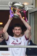 19 January 2019; Galway captain Padraic Mannion lifts the cup after the Bord na Móna Walsh Cup Final match between Wexford and Galway at Bellefield in Enniscorthy, Wexford. Photo by Piaras Ó Mídheach/Sportsfile