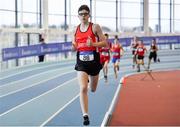 19 January 2019; Finn O'Neill of City of Derry Spartans A.C., Co. Derry, leads the field whilst competing in the U15 Boys 800m event, during the Irish Life Health Indoor Combined Events All Ages at AIT International Arena in Athlone, Co.Westmeath. Photo by Sam Barnes/Sportsfile