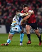 19 January 2019; Dave Kilcoyne of Munster is tackled by Henry Slade of Exeter Chiefs during the Heineken Champions Cup Pool 2 Round 6 match between Munster and Exeter Chiefs at Thomond Park in Limerick. Photo by Brendan Moran/Sportsfile