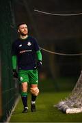 19 January 2019; Jack Byrne of Shamrock Rovers walks off the pitch after picking up an injury during a pre-season friendly match between Shamrock Rovers and Bray Wanderers at the Roadstone Sports and Social Club in Dublin. Photo by Harry Murphy/Sportsfile