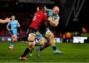 19 January 2019; Matt Kvesic of Exeter Chiefs is tackled by Peter O’Mahony of Munster during the Heineken Champions Cup Pool 2 Round 6 match between Munster and Exeter Chiefs at Thomond Park in Limerick. Photo by Brendan Moran/Sportsfile