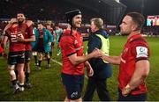 19 January 2019; Tyler Bleyendaal, left, and Alby Mathewson of Munster celebrate after the Heineken Champions Cup Pool 2 Round 6 match between Munster and Exeter Chiefs at Thomond Park in Limerick. Photo by Diarmuid Greene/Sportsfile