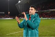 19 January 2019; Conor Murray of Munster acknowlegdes supporters after the Heineken Champions Cup Pool 2 Round 6 match between Munster and Exeter Chiefs at Thomond Park in Limerick. Photo by Diarmuid Greene/Sportsfile