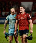 19 January 2019; Jack Nowell of Exeter Chiefs and CJ Stander of Munster in conversation after the Heineken Champions Cup Pool 2 Round 6 match between Munster and Exeter Chiefs at Thomond Park in Limerick. Photo by Diarmuid Greene/Sportsfile