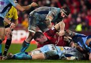 19 January 2019; Peter O’Mahony of Munster gets involved in a ruck during the Heineken Champions Cup Pool 2 Round 6 match between Munster and Exeter Chiefs at Thomond Park in Limerick. Photo by Brendan Moran/Sportsfile