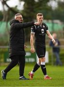 19 January 2019; Cobh Ramblers manager Stephen Henderson speaks with Ian Turner of Cobh Ramblers during a pre-season friendly match between St. Patrick’s Athletic and Cobh Ramblers at Ballyoulster United in Kildare. Photo by Harry Murphy/Sportsfile