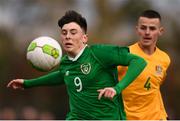 19 January 2019; Dylan Gavin of Republic of Ireland and Ethan Beaven of Australia during the U16 International Friendly match between Republic of Ireland and Australia at the FAI National Training Centre in Abbotstown, Dublin. Photo by Stephen McCarthy/Sportsfile