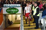 19 January 2019; Peter Harte of Tyrone comes down the steps with the Dr McKenna cup after the Bank of Ireland Dr McKenna Cup Final match between Armagh and Tyrone at the Athletic Grounds in Armagh. Photo by Oliver McVeigh/Sportsfile
