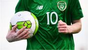 19 January 2019; A detailed view of the Republic of Ireland jersey during the U16 International Friendly match between Republic of Ireland and Australia at the FAI National Training Centre in Abbotstown, Dublin. Photo by Stephen McCarthy/Sportsfile